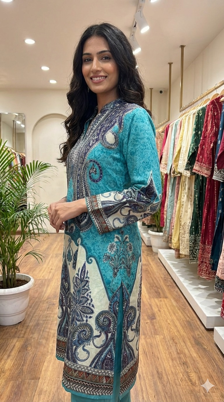 Silver Grey Embroidered Suit